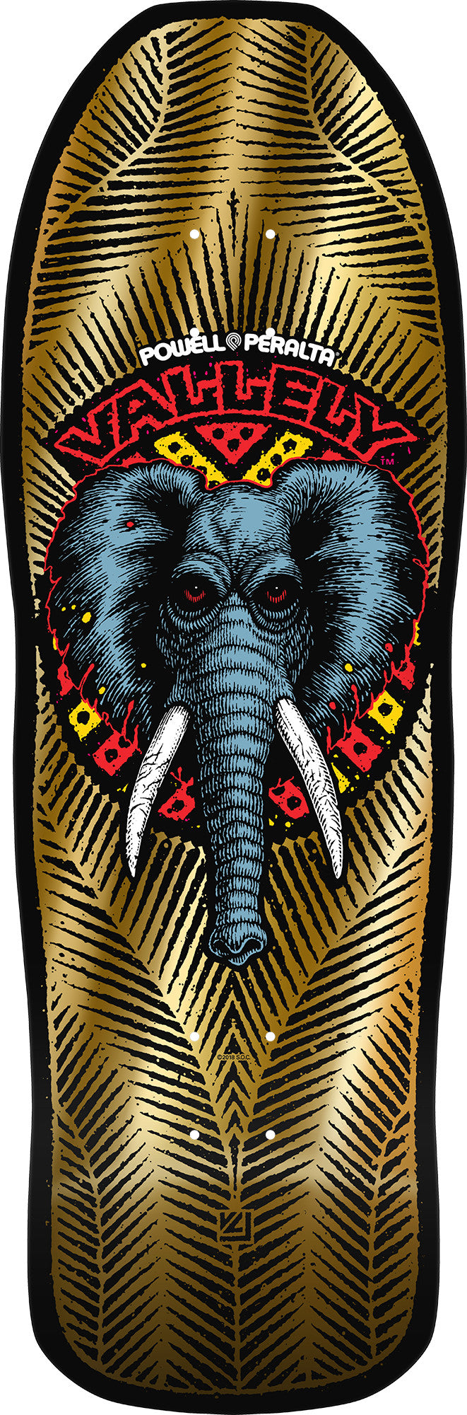 Powell Peralta Mike Vallely Elephant Gold Foil Reissue Deck - 10.0