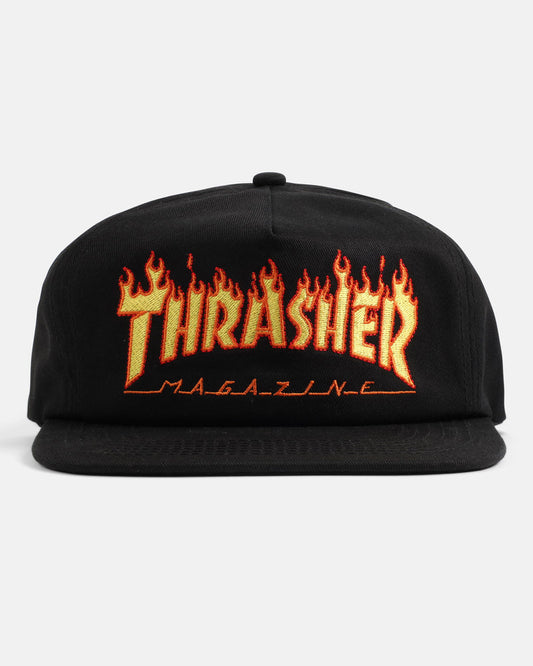 Thrasher Flame Logo Snapback - Black