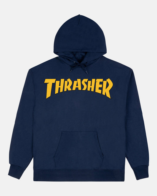 Thrasher Logo Hoodie - Navy Yellow