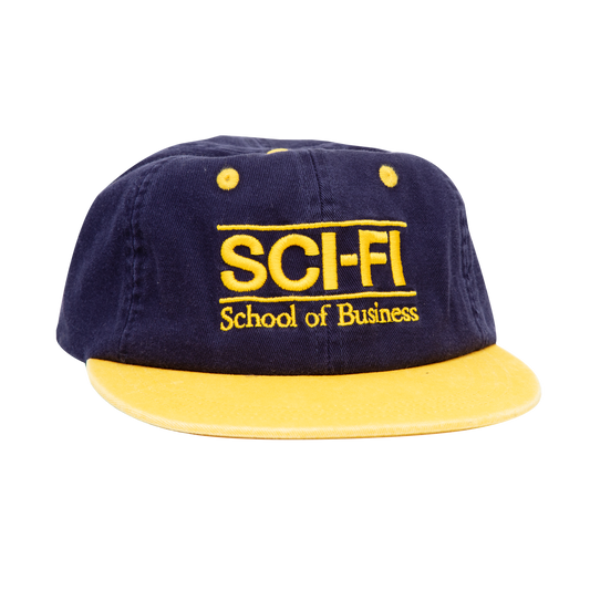 Sci-Fi Fantasy School Of Buisness Hat - Navy Yellow