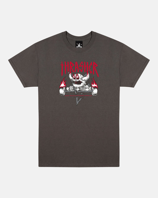 Thrasher Magazine x Toy Machine Monster Gram Tee - Charcoal