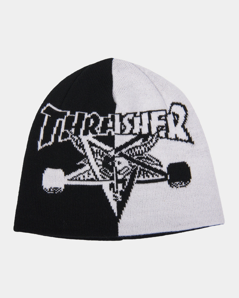 Thrasher Magazine Skategoat Split Beanie - Black White