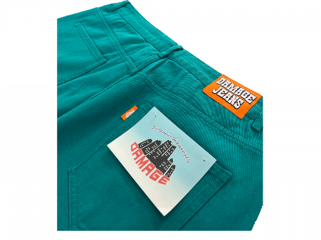 Damage Ltd Orange Tab Jeans - Teal