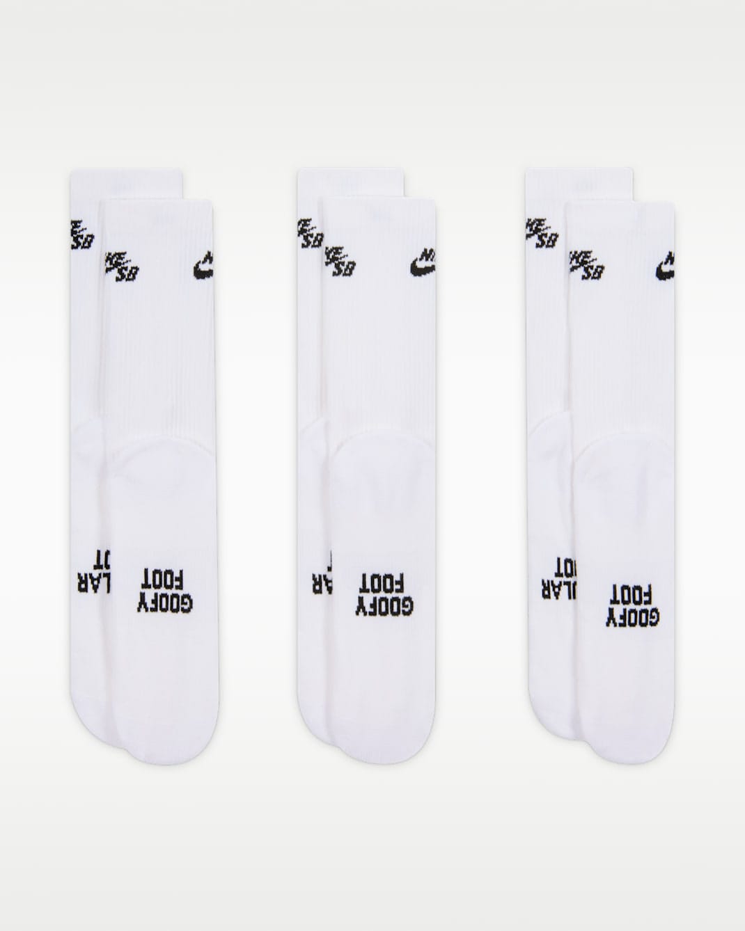 Nike SB Everyday Elevated Cushioned Crew Socks 3 Pack - White