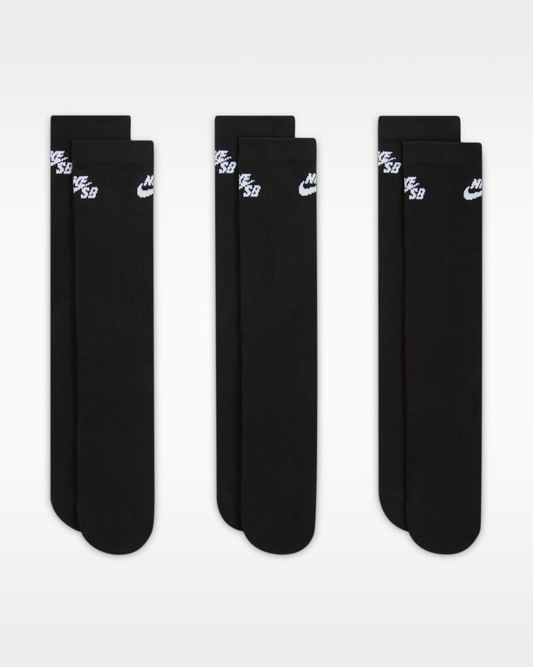 Nike SB Everyday Elevated Cushioned Crew Socks 3 Pack - Black