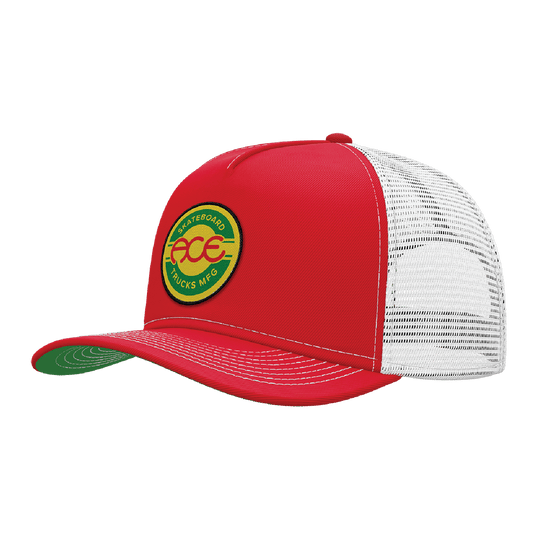 ACE HAT Ace Rasta Seal Trucker Hat - Red