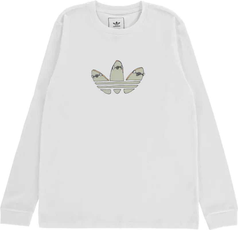 ADIDAS SKATEBOARDING LONGSLEEVE TEE Adidas Henry Jones Deckfoil L/S Tee - White