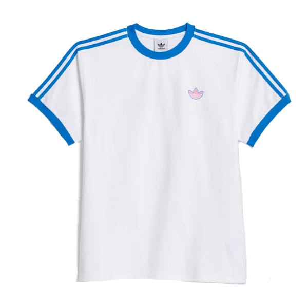 ADIDAS SKATEBOARDING T-SHIRT Adidas Maxallure Ringer Tee - (Maxallure) White Blue Pink