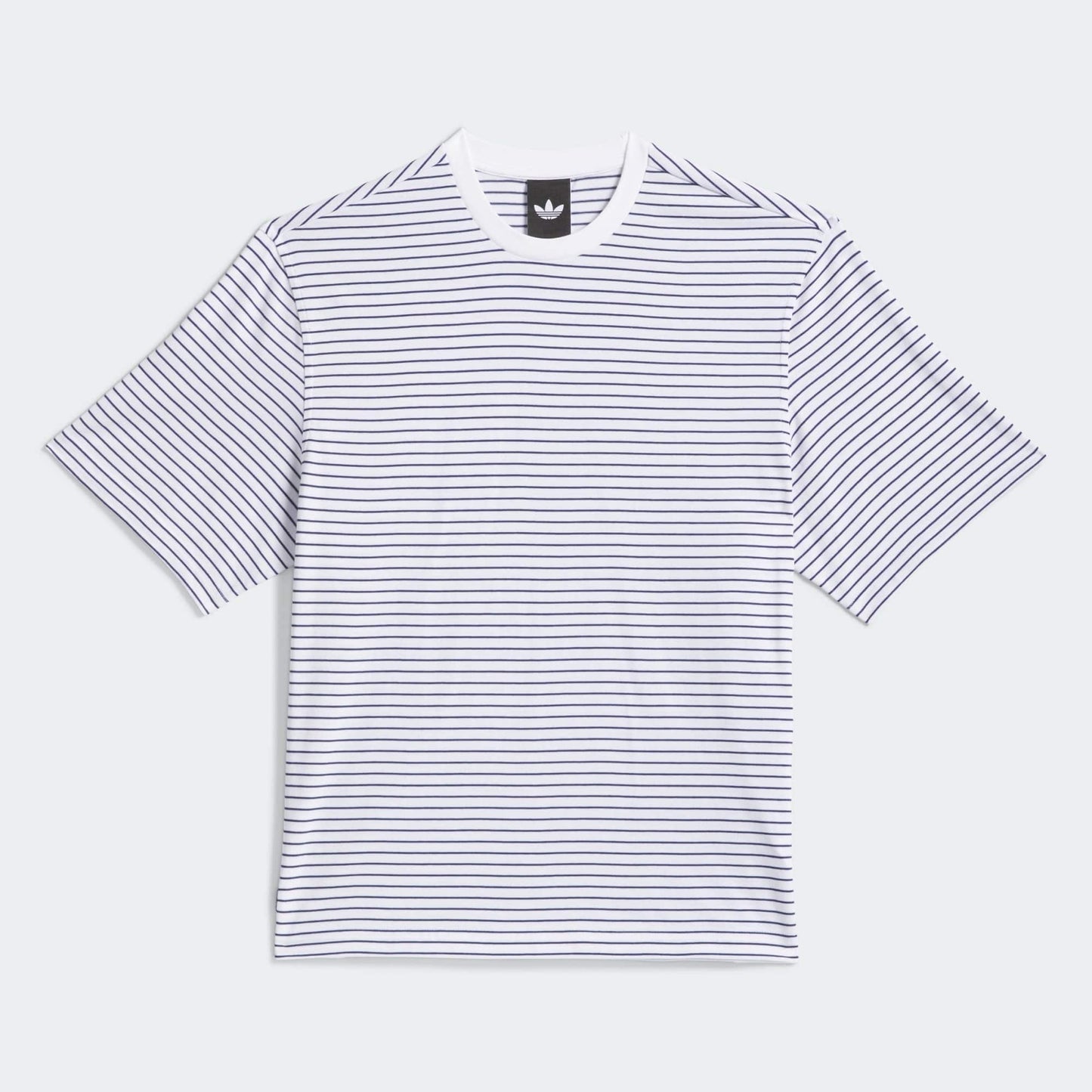 ADIDAS SKATEBOARDING T-SHIRT Adidas Skateboarding Yarn Dye Tee - White Dark Blue
