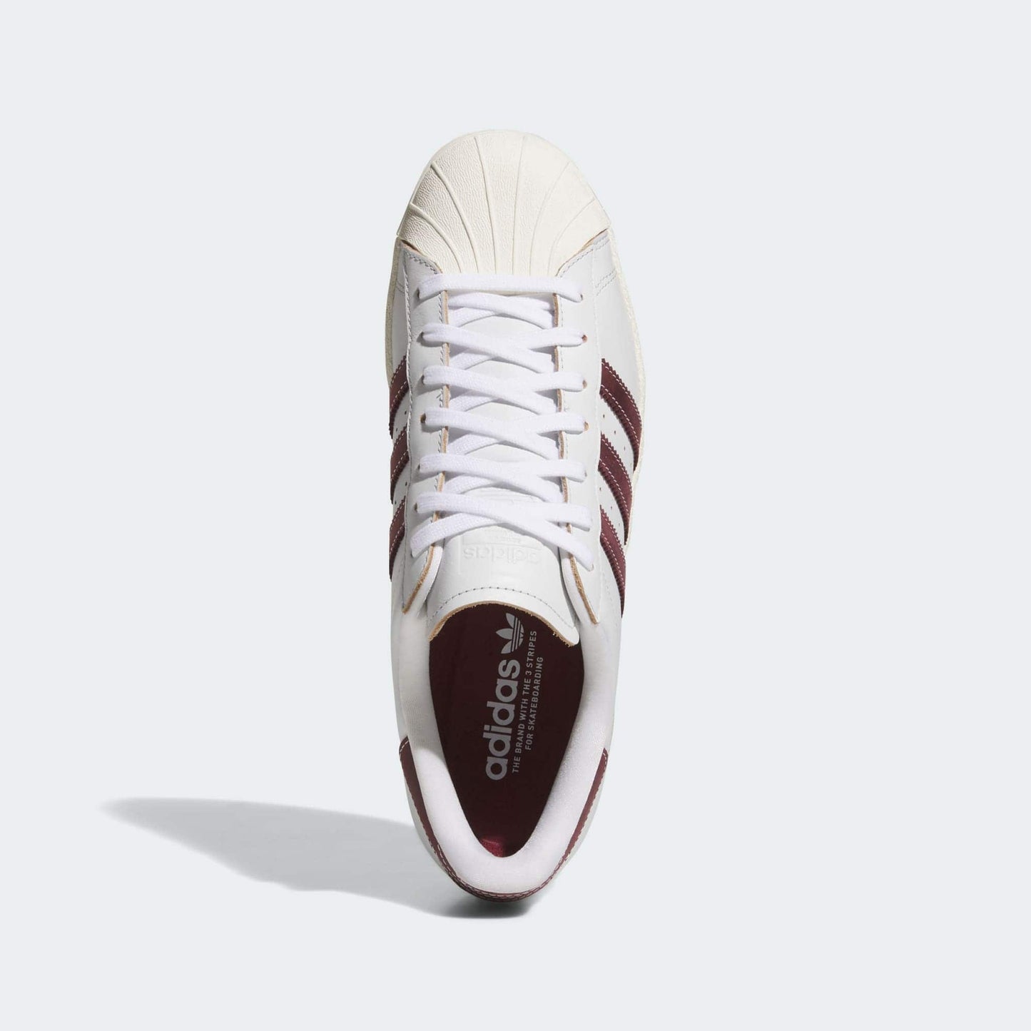 ADIDAS SKATEBOARDING SHOE ADIDAS Adidas Superstar 80 ADV - White Burgandy