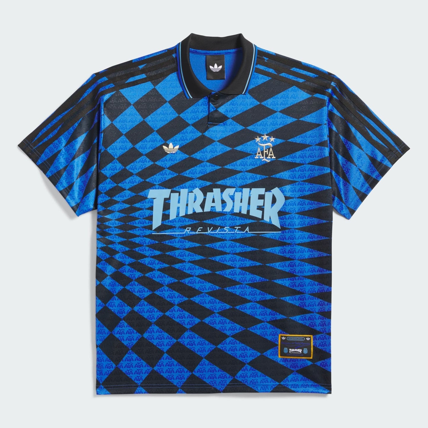 ADIDAS SKATEBOARDING JERSEY Adidas World Cup Jersey - (Thrasher x AFA) Black Blue