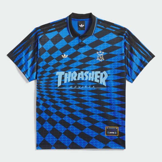 ADIDAS SKATEBOARDING JERSEY Adidas World Cup Jersey - (Thrasher x AFA) Black Blue