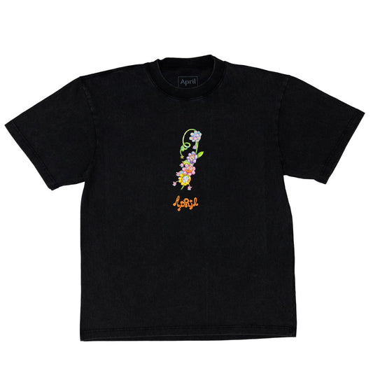 APRIL T-SHIRT April Skateboards Flower By Ema Gaspar Tee - Black