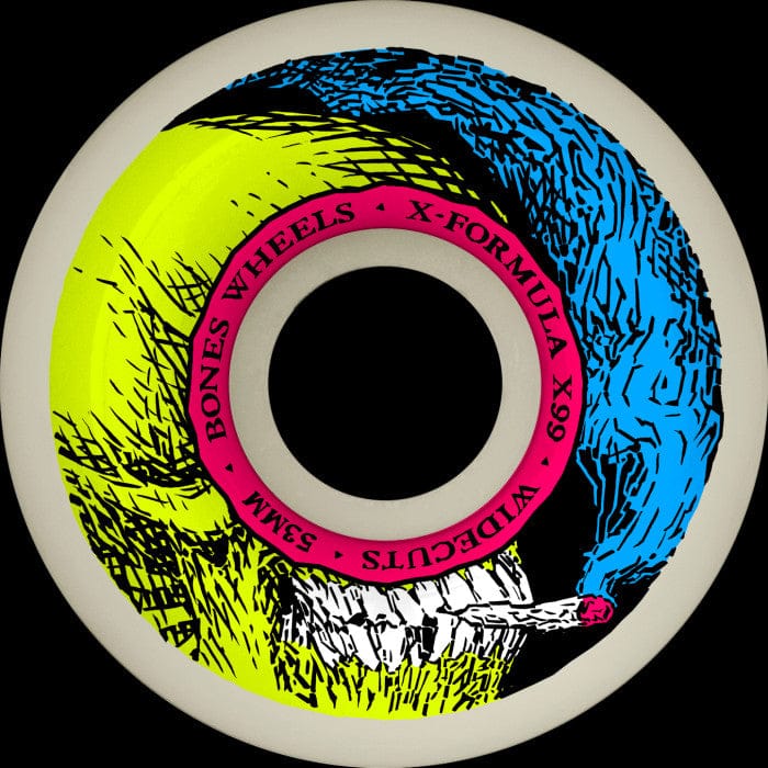 BONES WHEELS 53mm Bones Wheels X-Formula V6 Widecut Smokin Skull 53mm - 99a