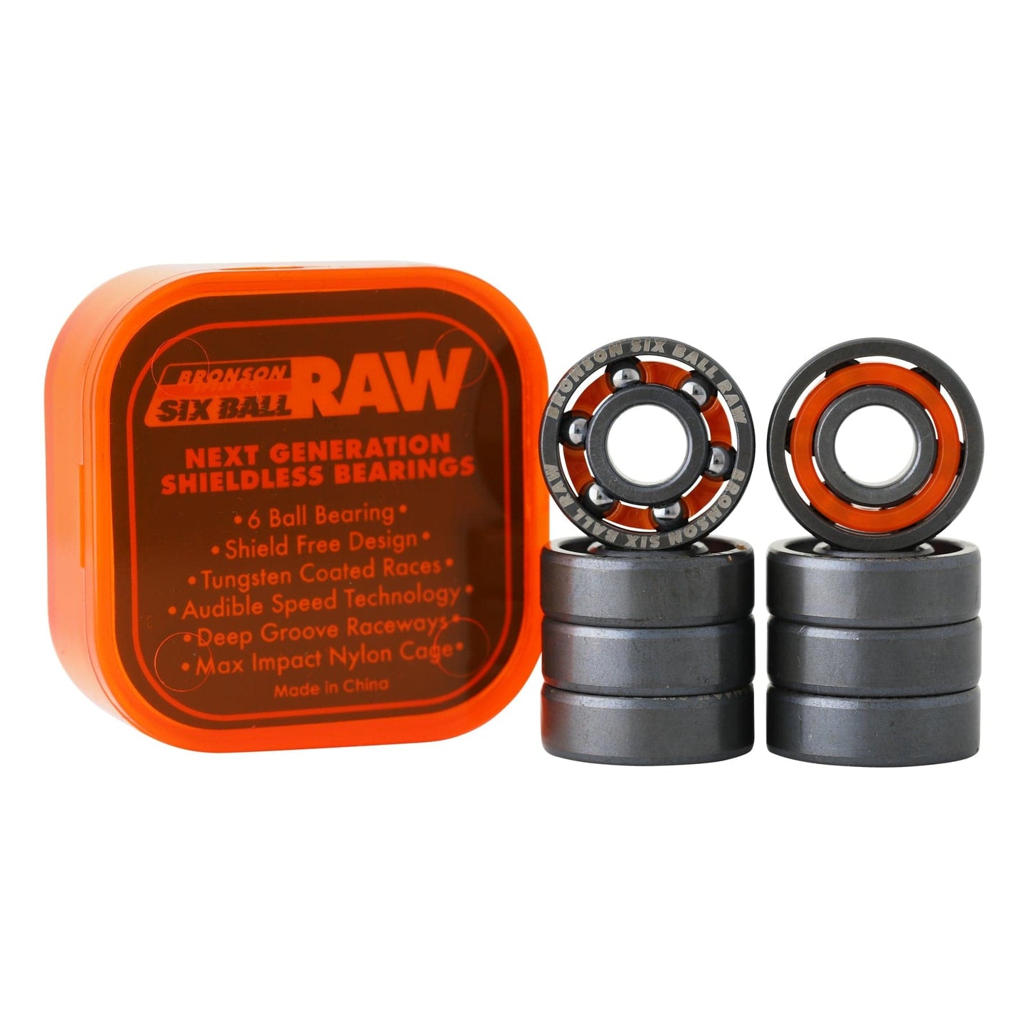 BRONSON SPEED CO. BEARINGS Bronson Raw Six Ball Shieldless Bearings