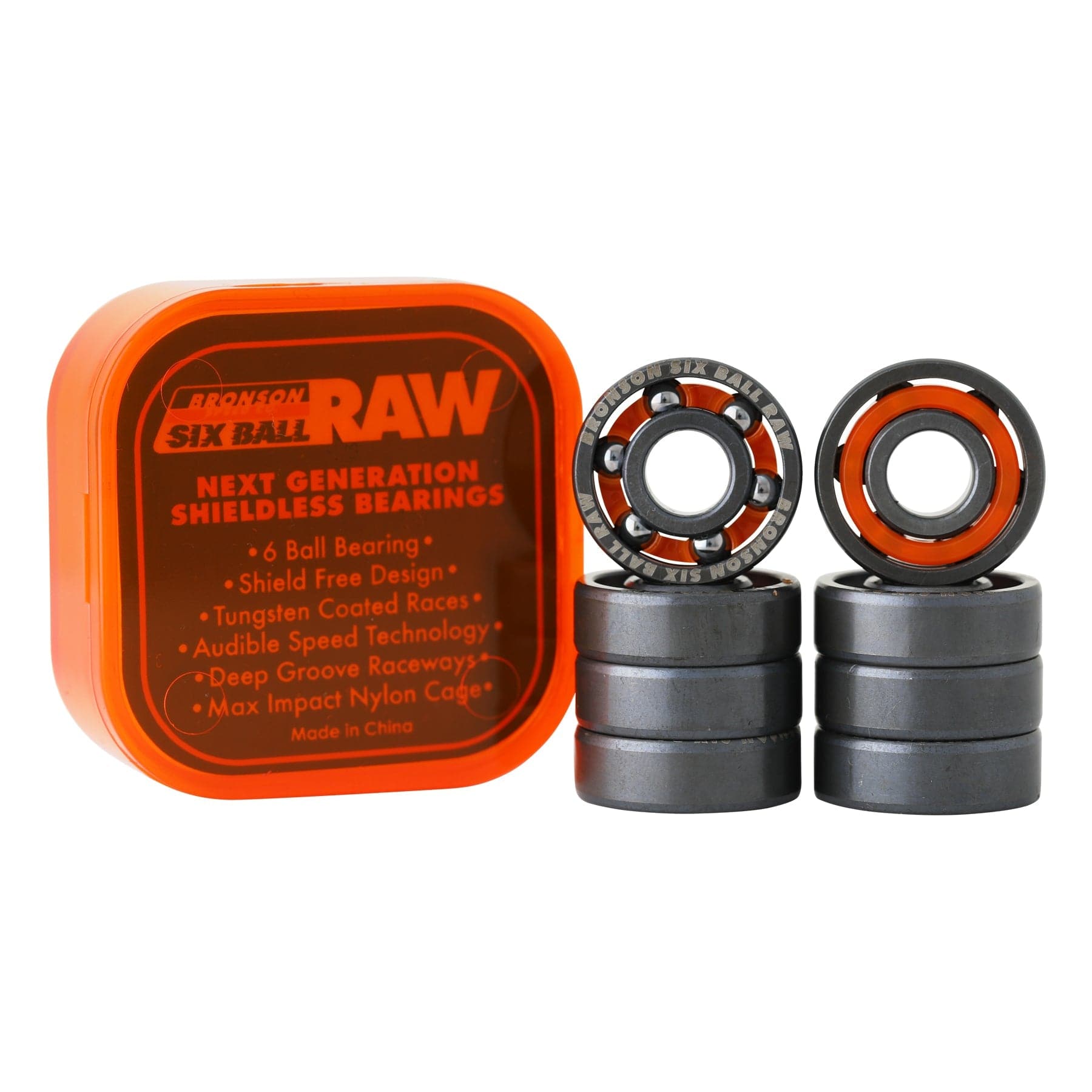 BRONSON SPEED CO. BEARINGS Bronson Raw Six Ball Shieldless Bearings