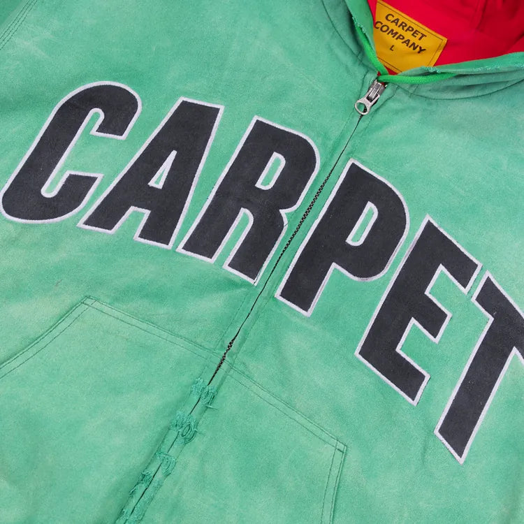 Carpet Company JACKET L Carpet Battered Varsity Work Jacket - Washed Green