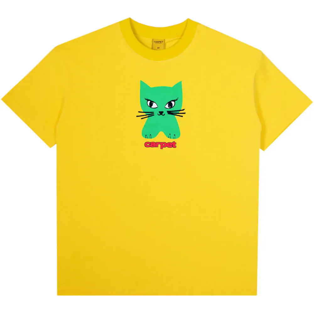 Carpet Company T-SHIRT Carpet Company Cat Tee - Yellow
