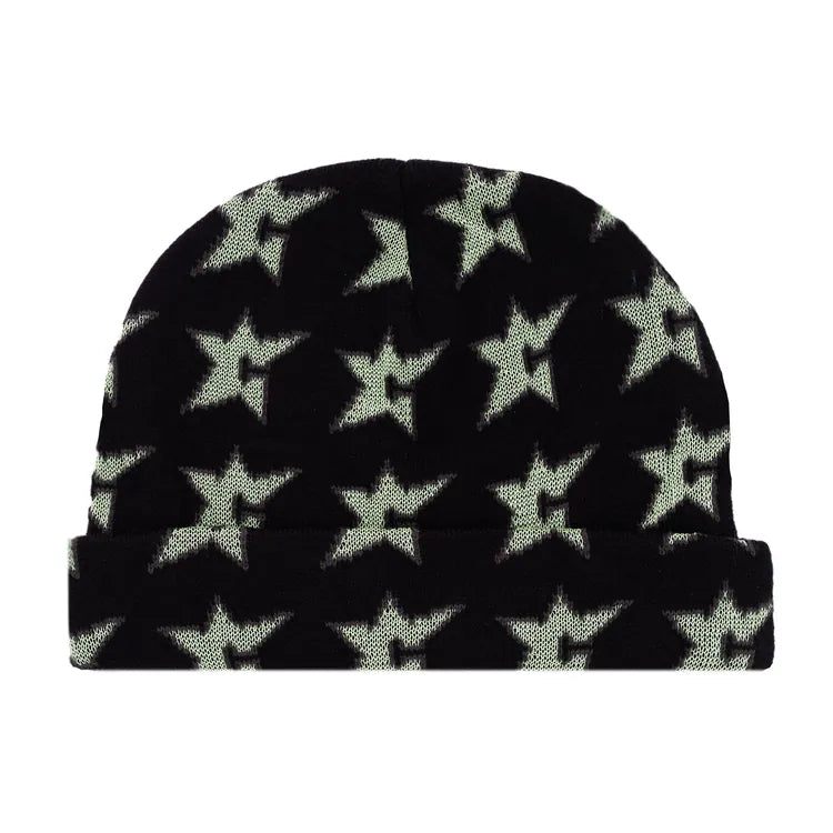 Carpet Company BEANIE Carpet Glow in the Dark C-Star Beanie - Black