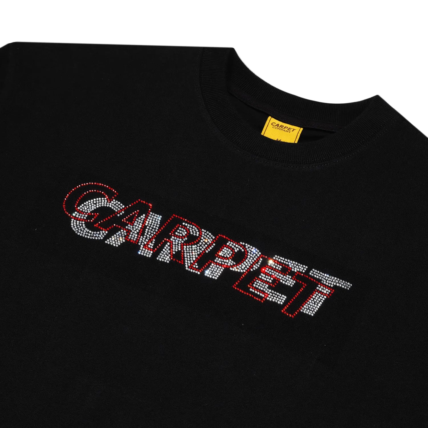 Carpet Company T-SHIRT Carpet Misprint Rhinestone Tee - Black