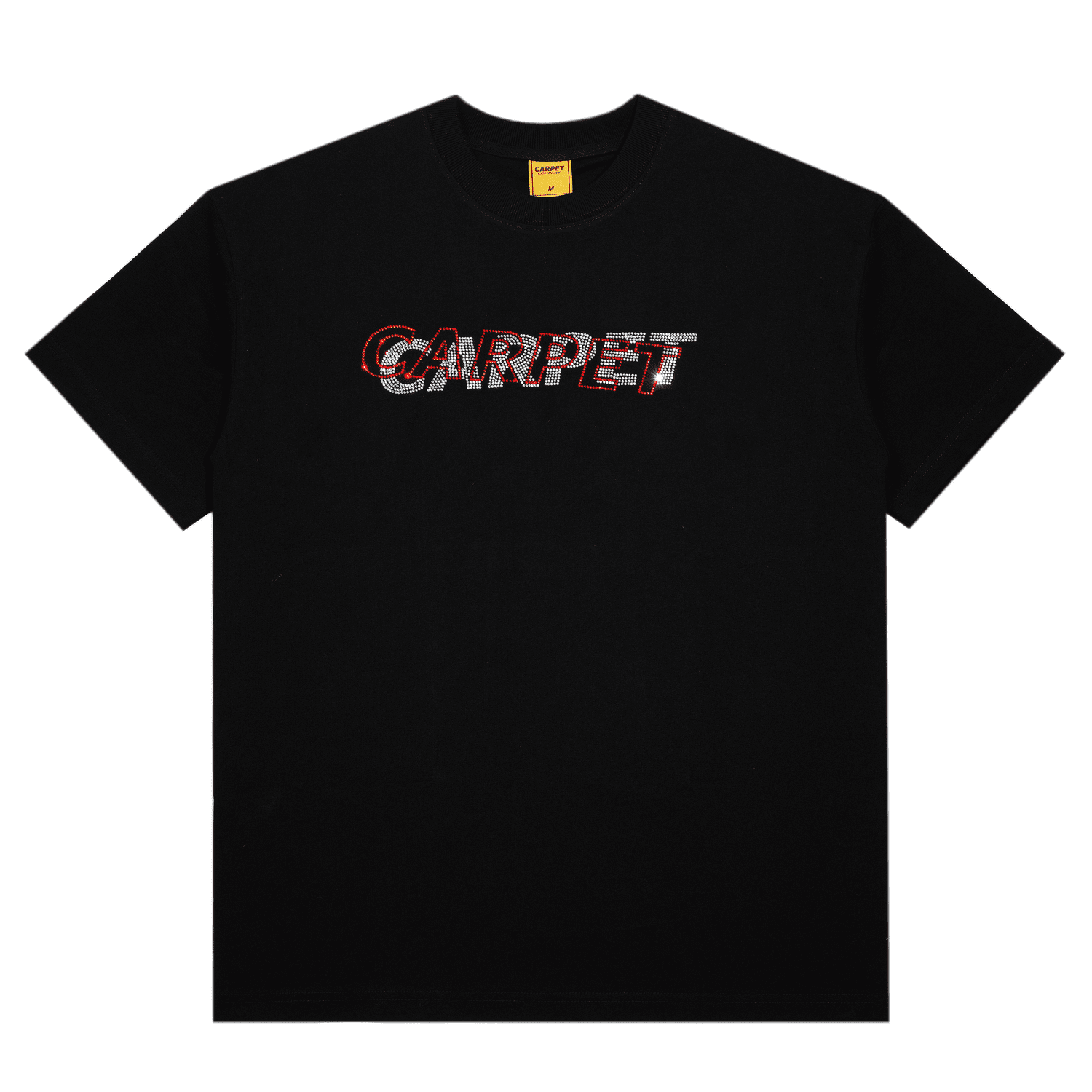 Carpet Company T-SHIRT Carpet Misprint Rhinestone Tee - Black