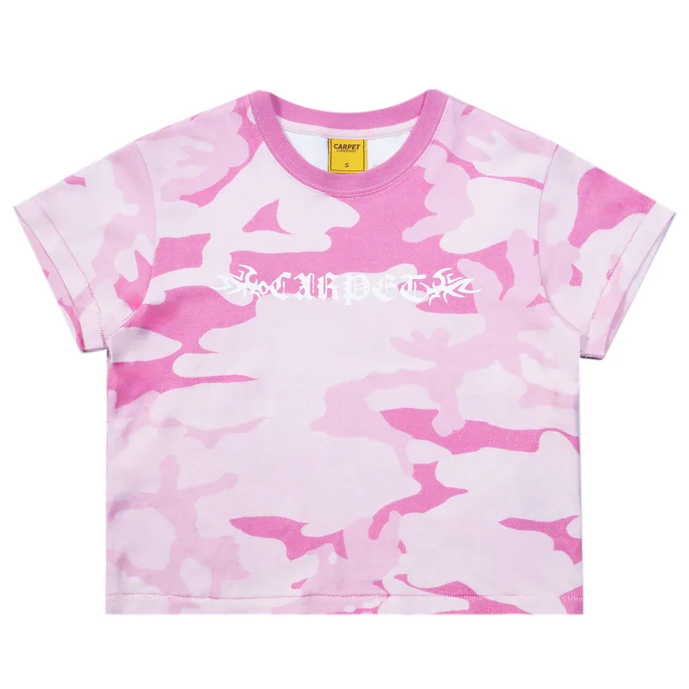 Carpet Company WOMENS T-SHIRT Carpet Trampstamp Girls Tee - Pink Camo