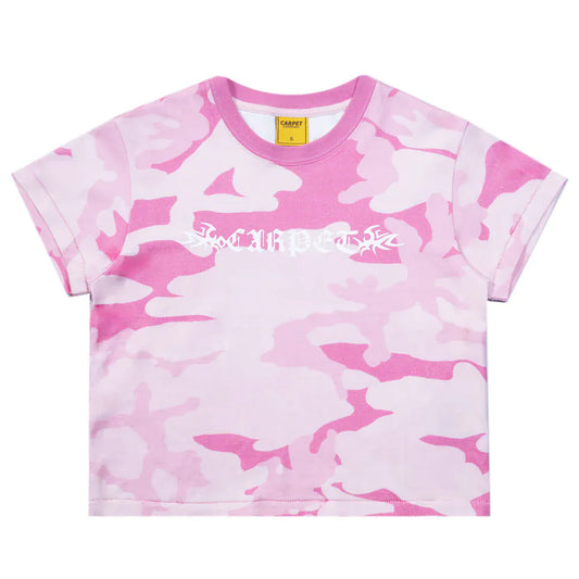 Carpet Company WOMENS T-SHIRT Carpet Trampstamp Girls Tee - Pink Camo