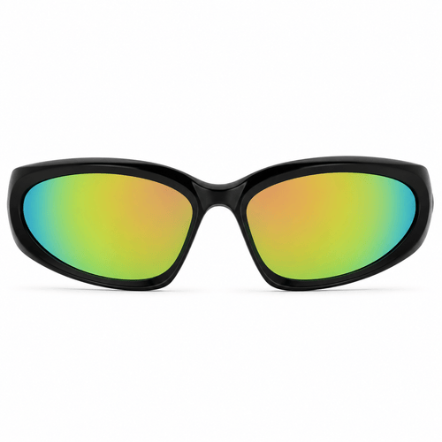 CASSTTE OPTICS SUNGLASSES Cassette Optics Limewire Sunglasses - Black / Iridescent Mirror Lens