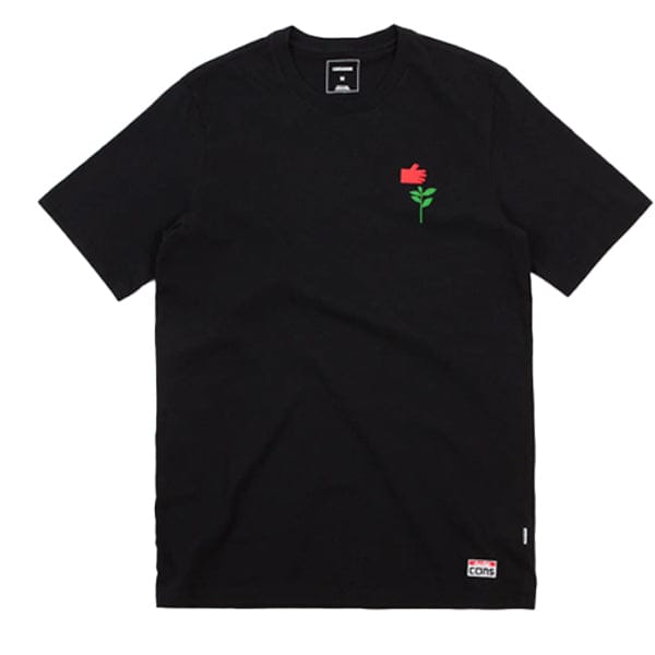 CONVERSE SKATEBOARDING T-SHIRT XL CONVERSE X CHOCOLATE PLANT LIFE TEE - BLACK