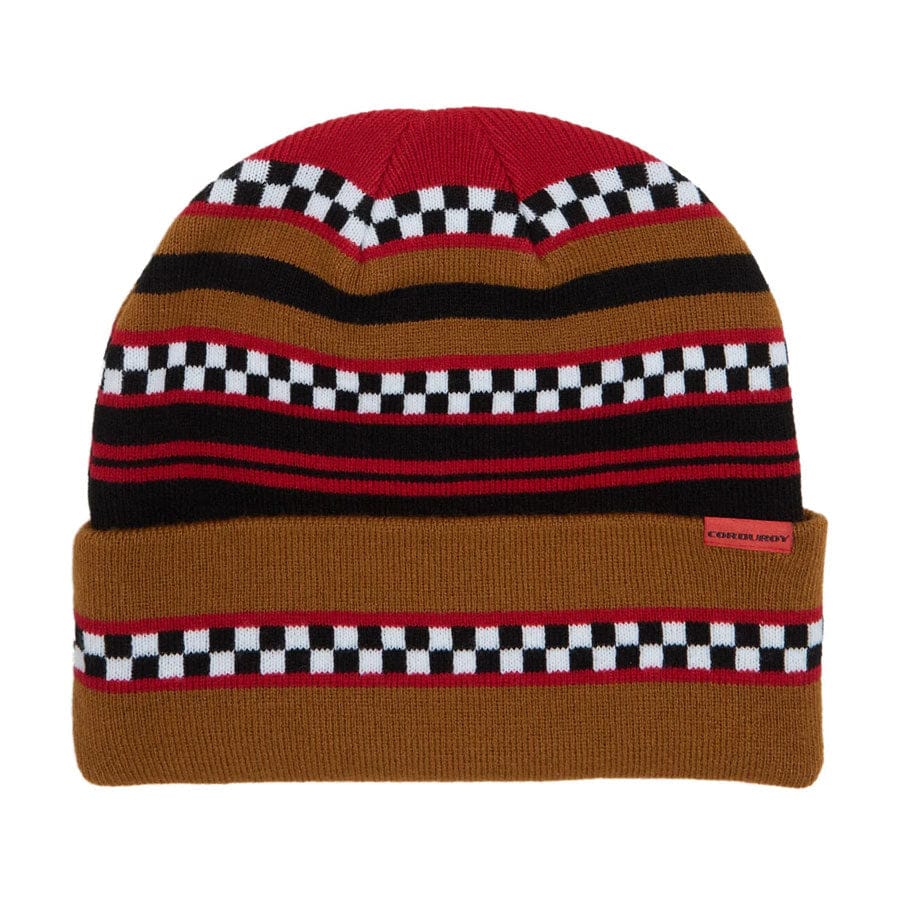 CORDUROY HEADWARE BEANIE Corduroy Headwear Checkstripe Beanie - Nutmeg