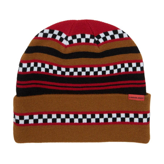CORDUROY HEADWARE BEANIE Corduroy Headwear Checkstripe Beanie - Nutmeg