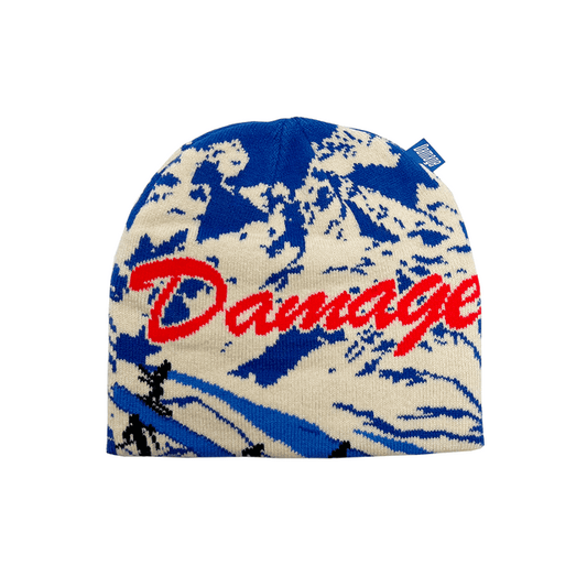 Damage Ltd BEANIE Damage LTD Mountains Jacquard Beanie - Cream Blue