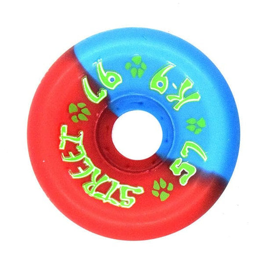 DOGTOWN WHEELS 57mm Dogtown K-9 80s Neon Red / Blue Wheels 57mm - 97a