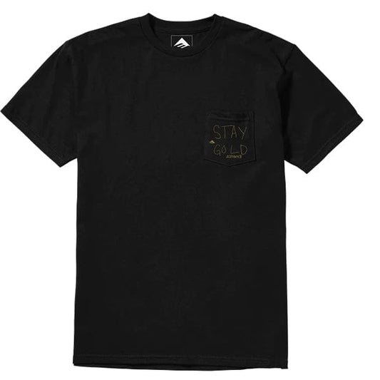 EMERICA T-SHIRT EMERICA STAY GOLD POCKET TEE - BLACK