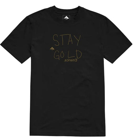 EMERICA T-SHIRT EMERICA STAY GOLD TEE - BLACK