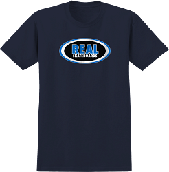 Real Oval Logo Tee - Navy Black