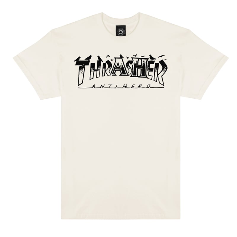 Thrasher x Anti-Hero Pigeon Mag Tee - Natural