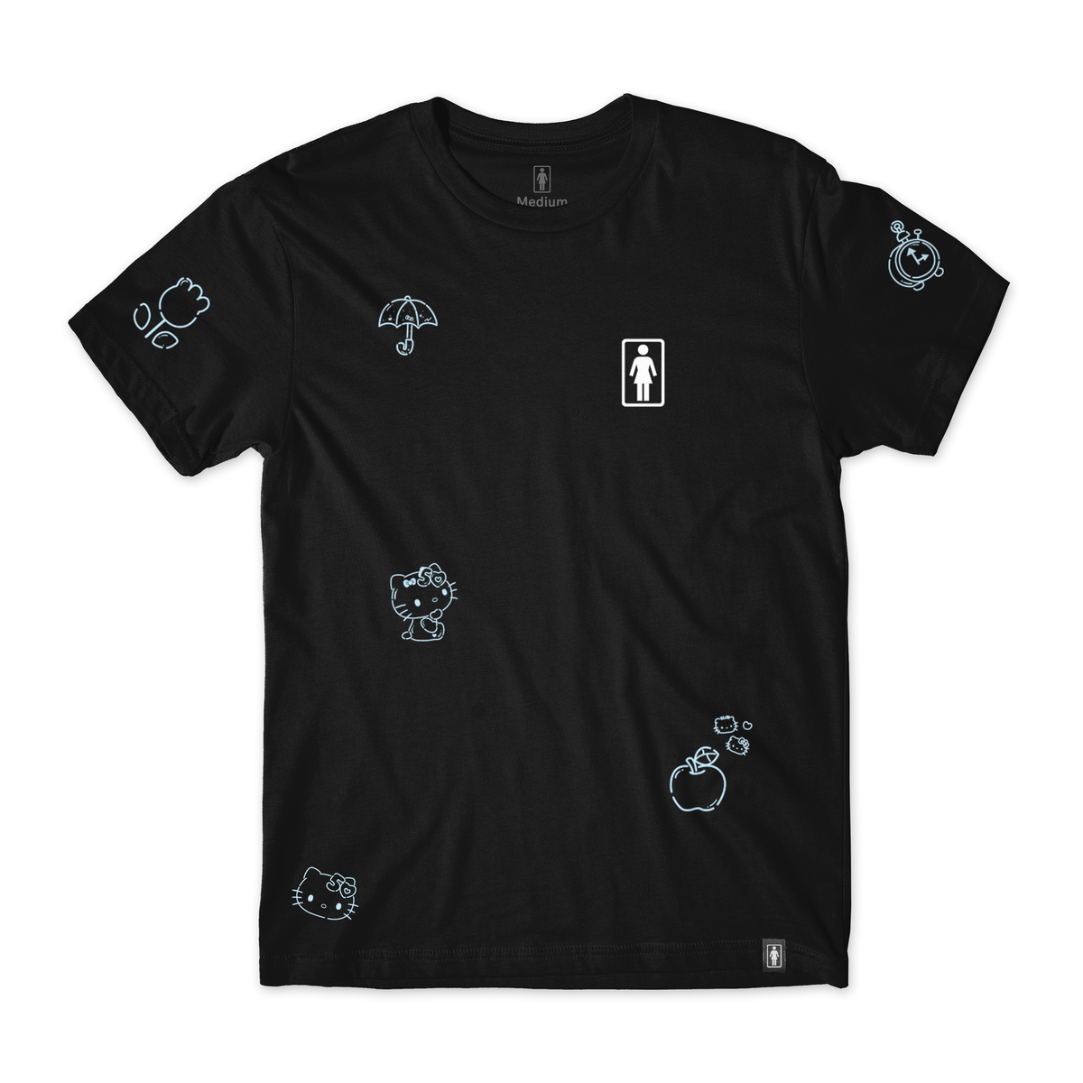 GIRL T-SHIRT Girl Hello Kitty All Over Tee - Black