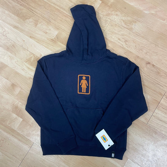 GIRL YOUTH HOODIE YS Girl Skateboards OG Logo Youth Hoodie - Navy Orange