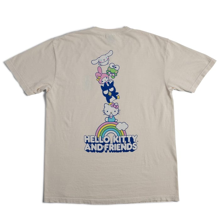 GIRL T-SHIRT Girl Skateboards x Sanrio Hello Kitty Rainbow Stacked Tee - Cream