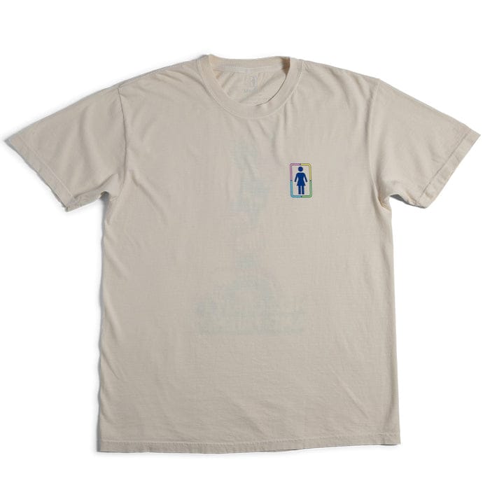 GIRL T-SHIRT Girl Skateboards x Sanrio Hello Kitty Rainbow Stacked Tee - Cream
