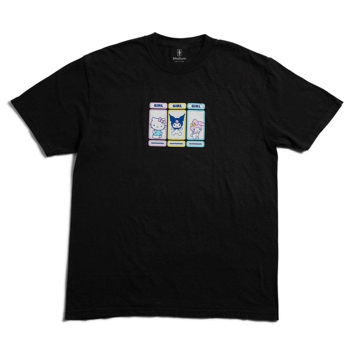 GIRL T-SHIRT Girl Skateboards x Sanrio Hello Kitty Triple Rainbow OG Tee - Black