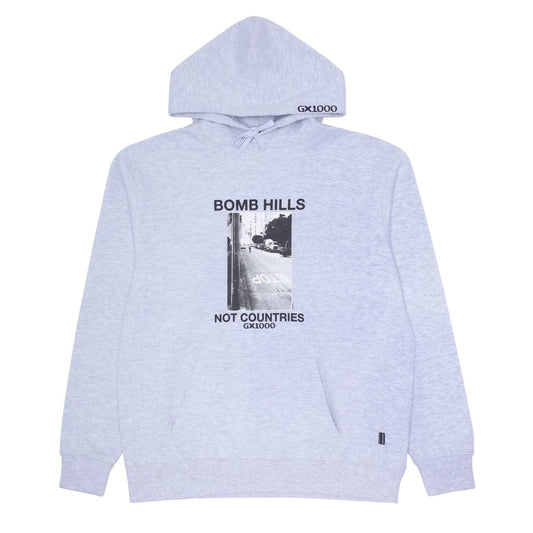 GX1000 HOODIE XL GX1000 Bomb Hills Not Countries Hoodie - Ash Grey