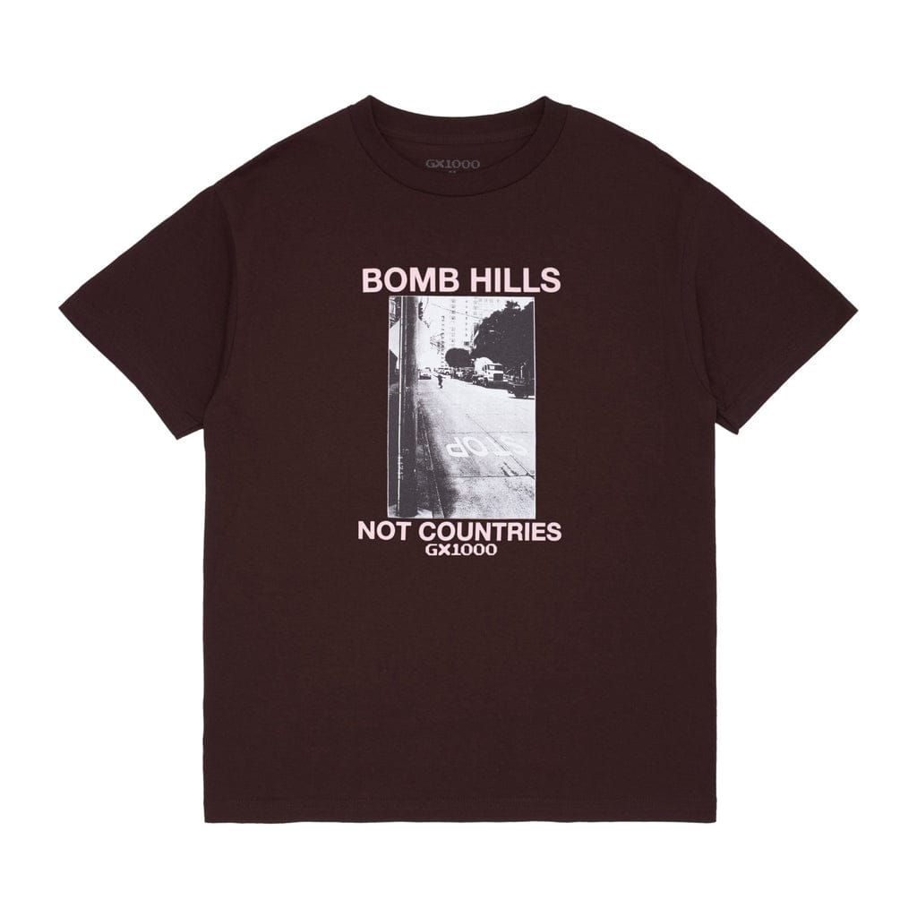 GX1000 T-SHIRT GX1000 Bomb Hills Not Countries Tee - Brown Rose