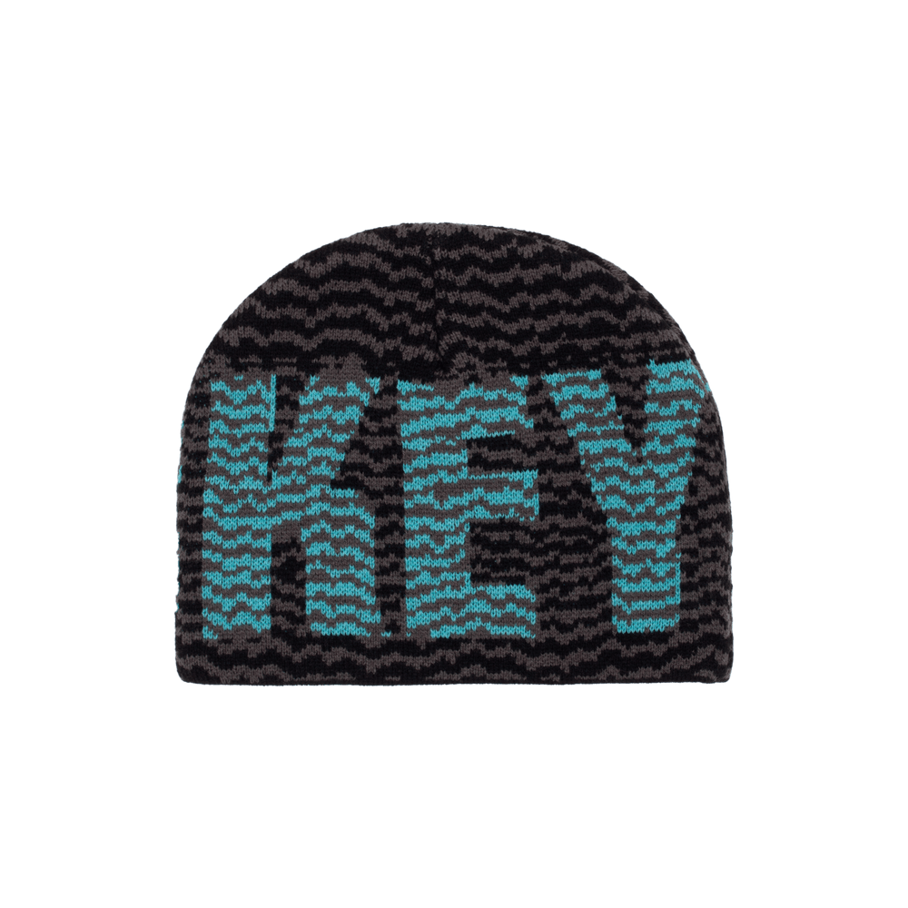 HOCKEY BEANIE Hockey Zig Zag Skully Beanie - Black Grey Teal