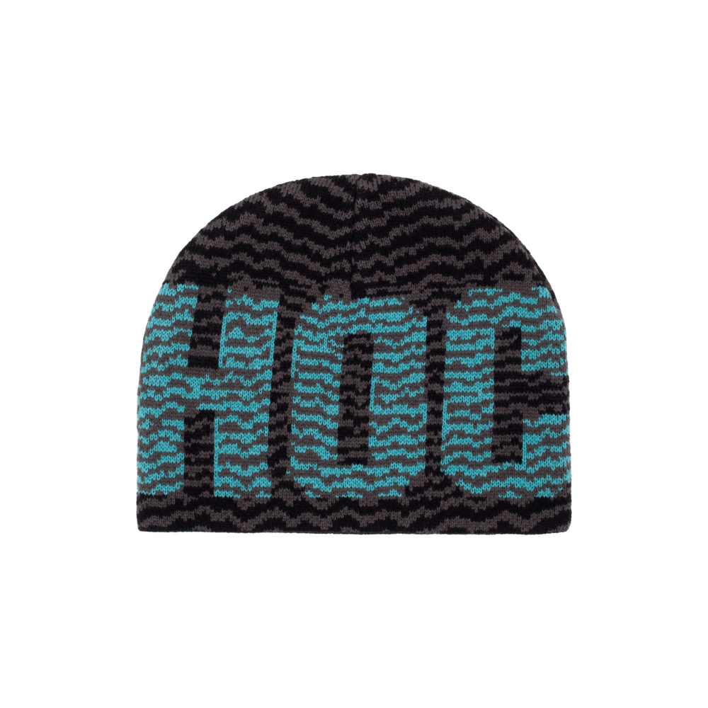 HOCKEY BEANIE Hockey Zig Zag Skully Beanie - Black Grey Teal