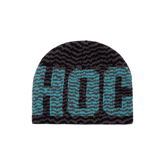 HOCKEY BEANIE Hockey Zig Zag Skully Beanie - Black Grey Teal