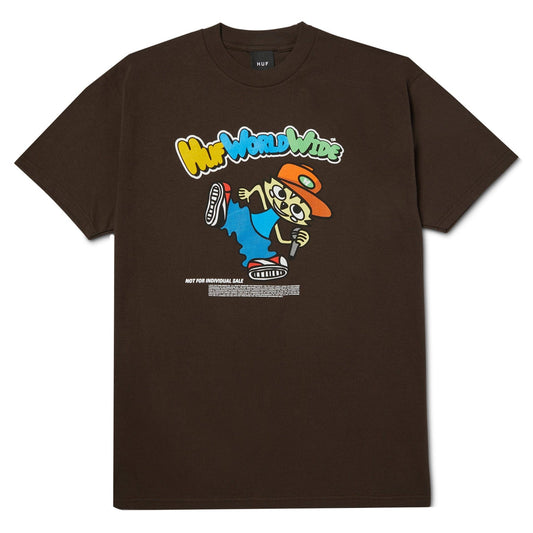 HUF T-SHIRT HUF Chop Kick Block Tee - Brown