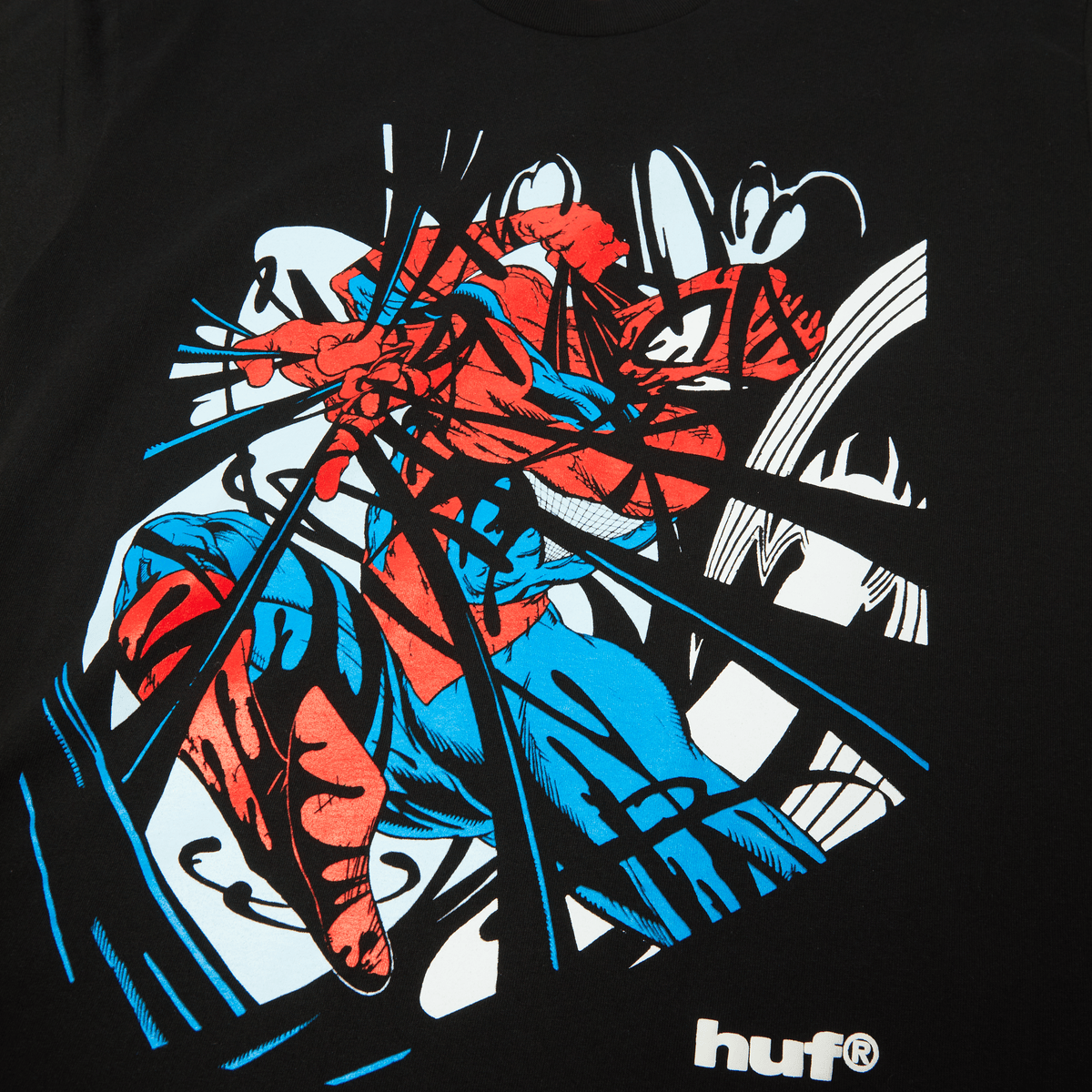 HUF T-SHIRT HUF Entangled Washed Tee - (Spider-Man) Black