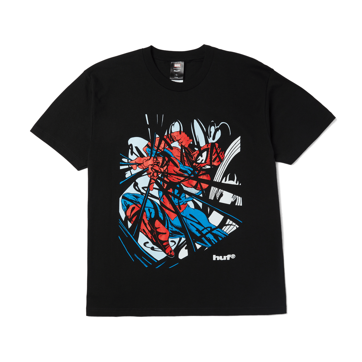 HUF T-SHIRT HUF Entangled Washed Tee - (Spider-Man) Black